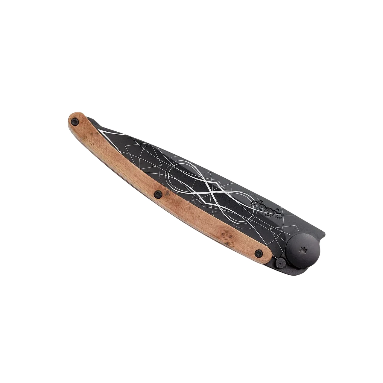 Deejo 37g - Taschenmesser mit Wacholderholzgriff - Infinity