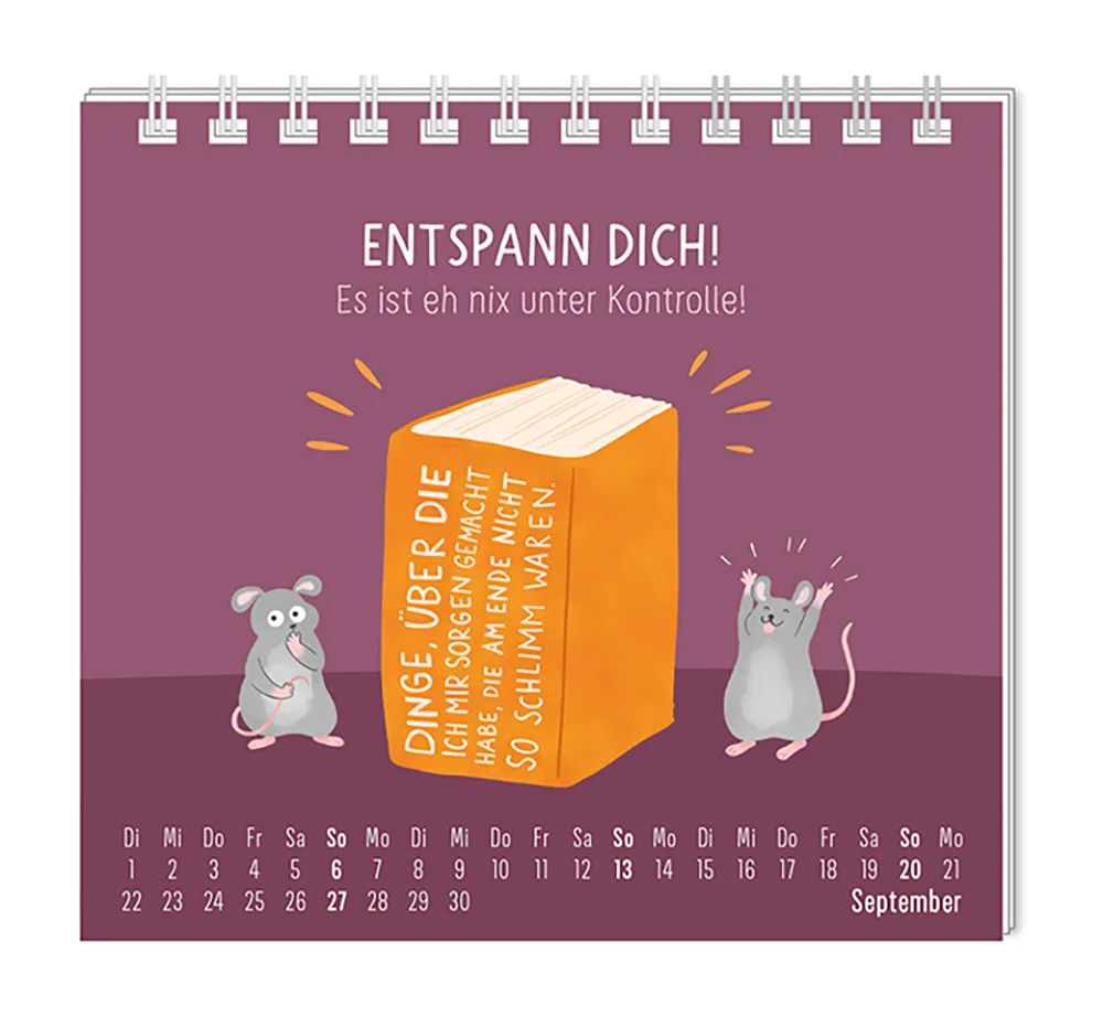 Mini Kalender "Chill Mode" 2026 von Grafik Werkstatt, Monat September