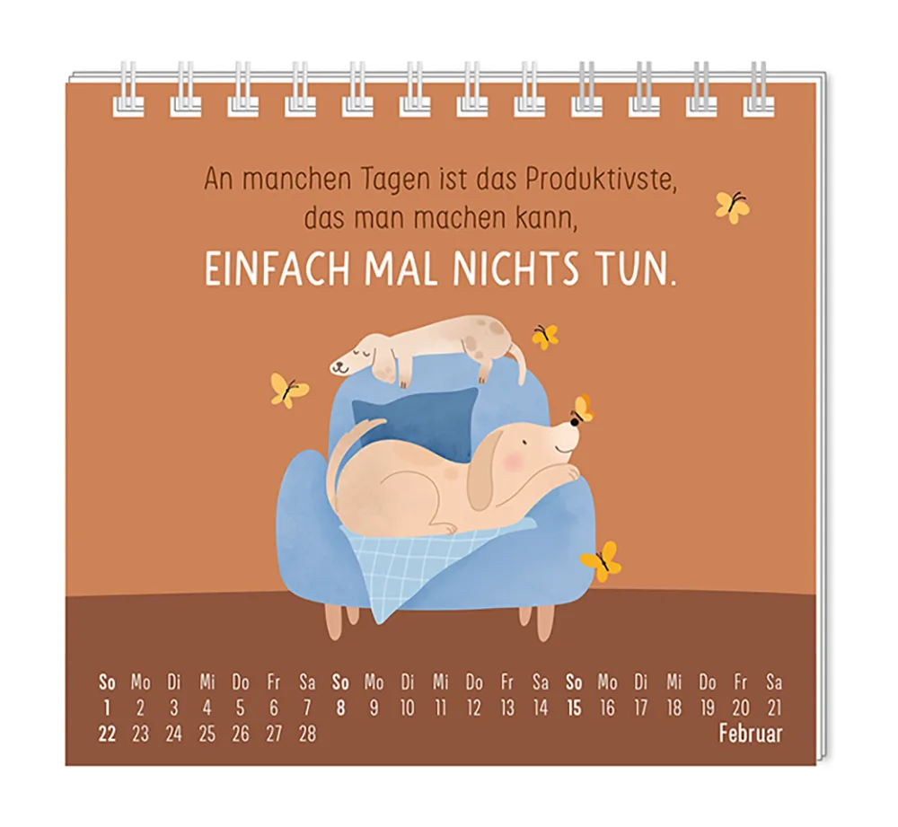 Mini Kalender "Chill Mode" 2026 von Grafik Werkstatt, Monat Februar