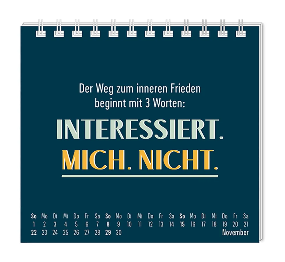 Mini Kalender "Nett kann ich" 2026 von Grafik Werkstatt, Monat November