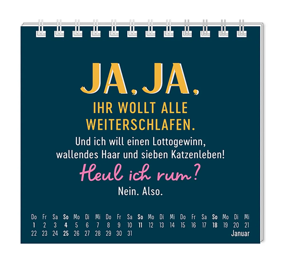Mini Kalender "Nett kann ich" 2026 von Grafik Werkstatt, Monat Januar