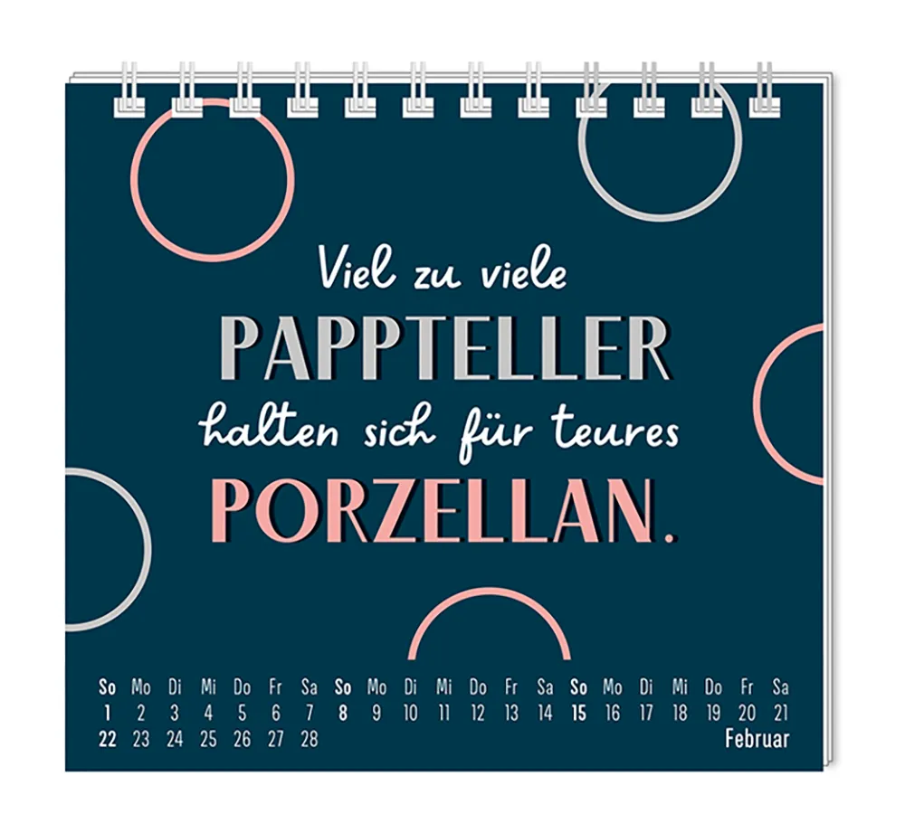 Mini Kalender "Nett kann ich" 2026 von Grafik Werkstatt, Monat Februar