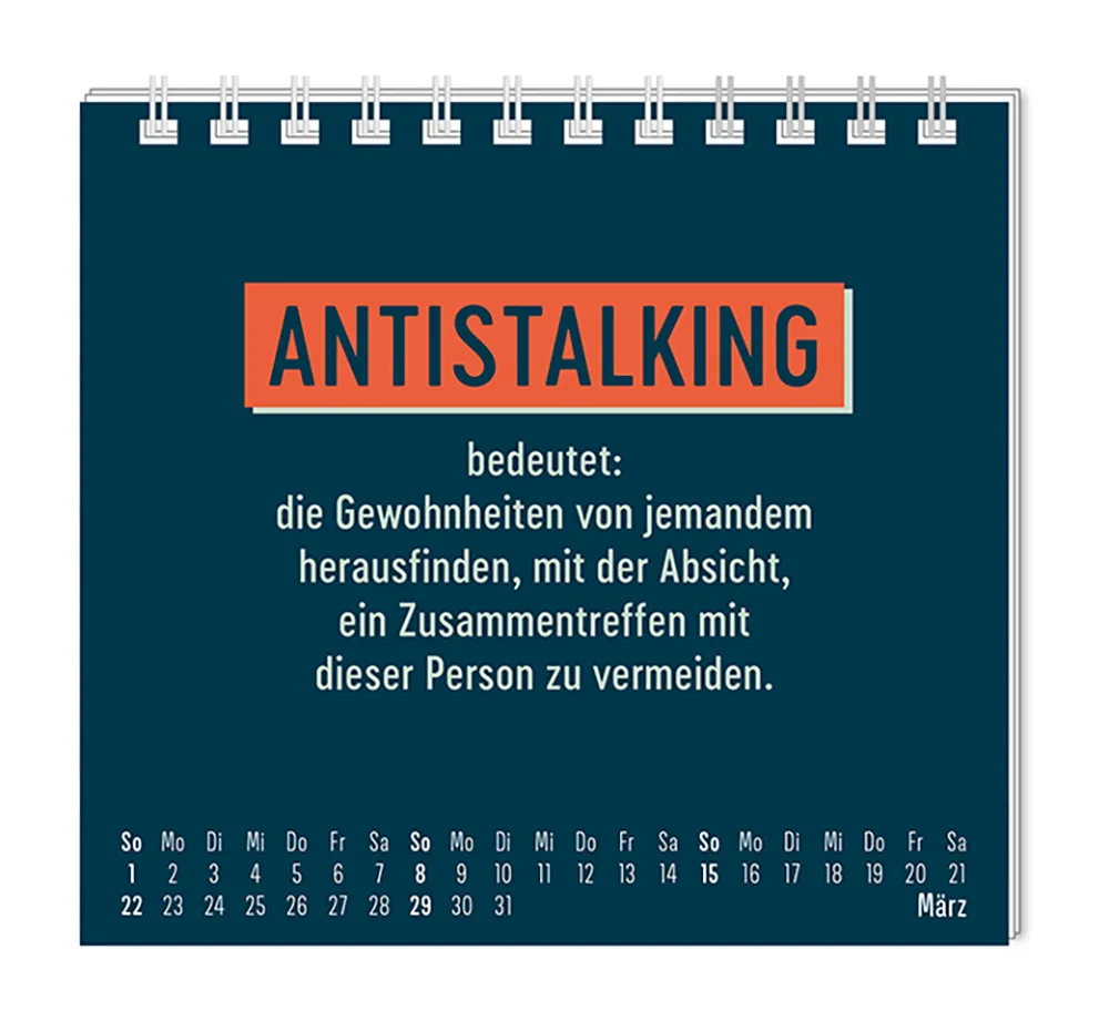 Mini Kalender "Nett kann ich" 2026 von Grafik Werkstatt, Monat März