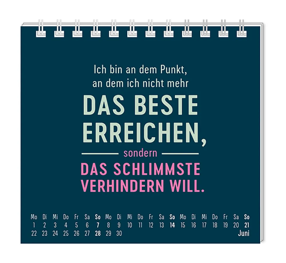 Mini Kalender "Nett kann ich" 2026 von Grafik Werkstatt, Monat Juni
