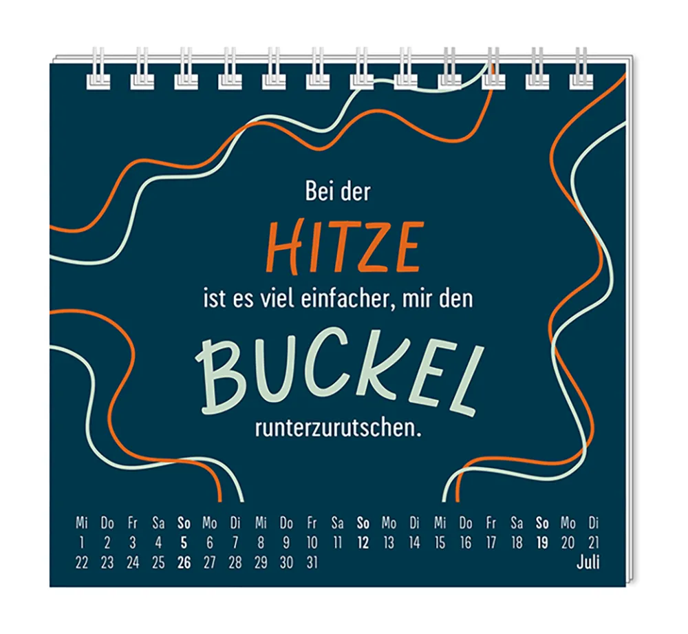 Mini Kalender "Nett kann ich" 2026 von Grafik Werkstatt, Monat Juli