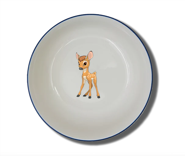 Schale Natur (Ø 15cm) "Reh" mit Wunschname