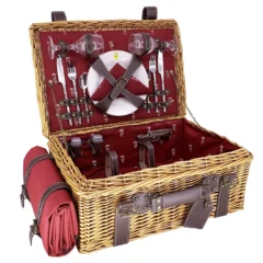 Picknickkorb "Champs-Elysées" rot, für 2 Personen