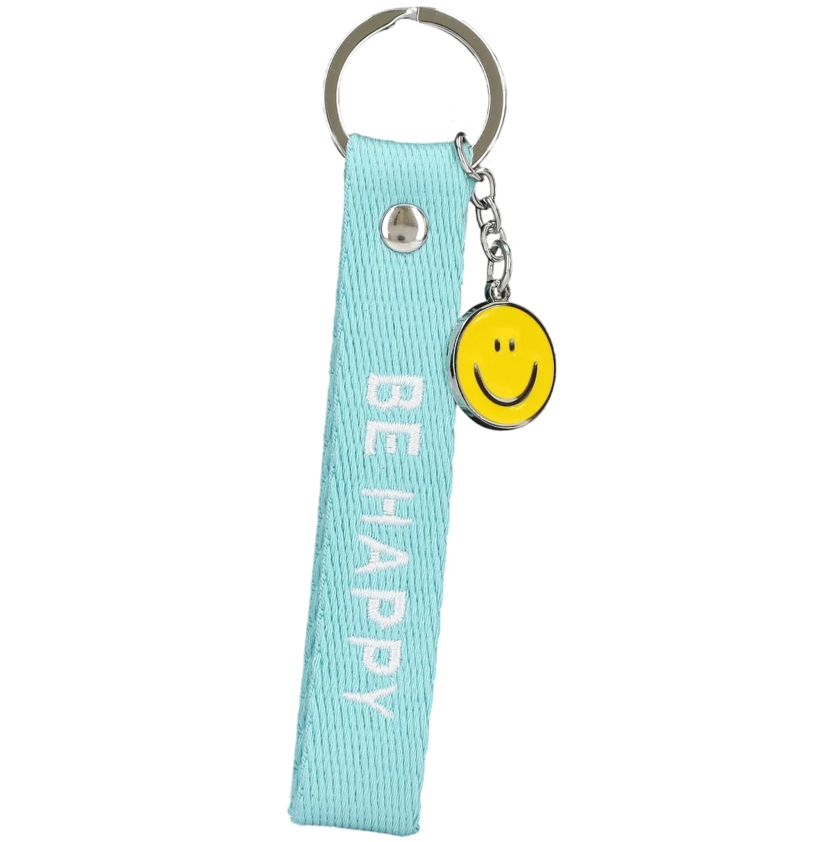Kurzband-Schlüsselanhänger "Be happy"