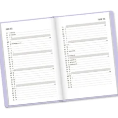 Terminplaner 2026 Lavender im Lederlook - Grafik Werkstatt, Montasübersicht