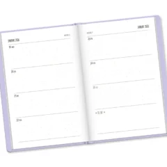 Terminplaner 2026 Lavender im Lederlook - Grafik Werkstatt, Wochenübersicht