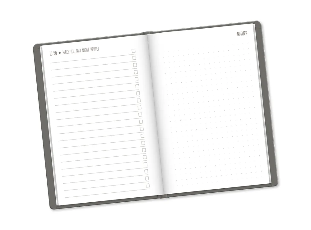 Terminplaner "New Day" 2026 im Leinenlook - Grafik Werkstatt, Notizen und to-dos