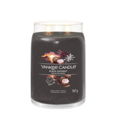 Yankee Candle Duftkerze - Black Coconut, großes Glas, großes Glas, brennend