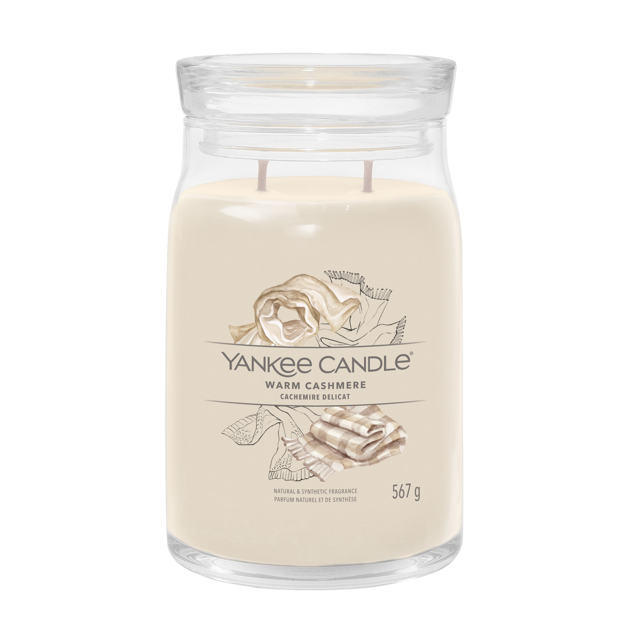 Yankee Candle Duftkerze - Warm Cashmere, großes Glas