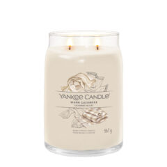 Yankee Candle Duftkerze - Warm Cashmere, großes Glas - brennend