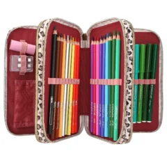 TOPModel 3-Fach Federtasche LEOHEART mit Schleifen, aufgefächert hingestellt