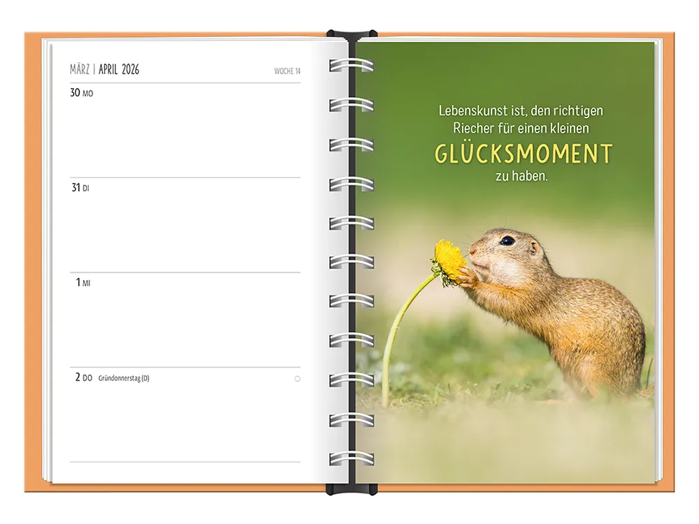Terminplaner 2026 Hardcover Happymacher - Grafik Werkstatt, April
