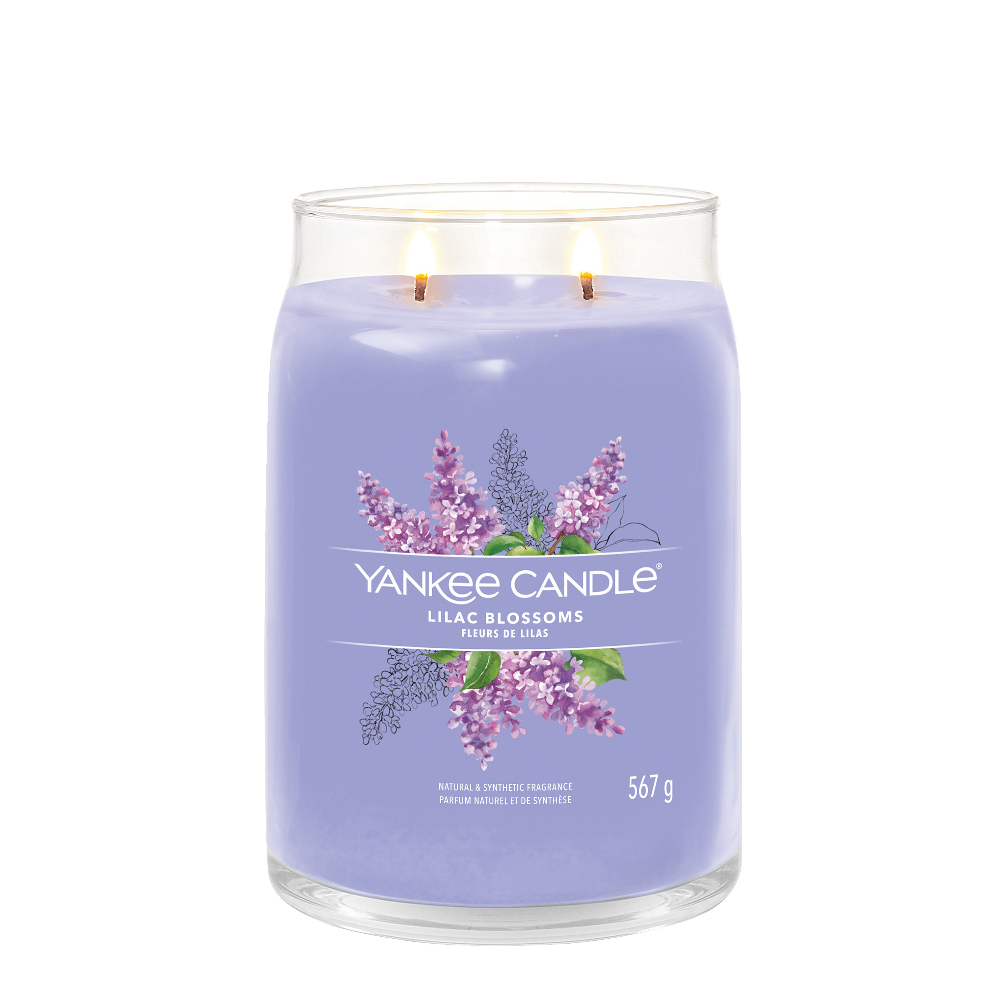 Yankee Candle Duftkerze - Lilac Blossoms, großes Glas - brennend