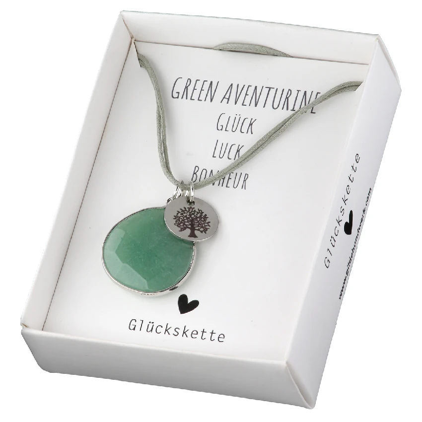 Halskette mit Schmuckstein grüner Aventurin "Lebensbaum"