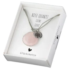 Halskette mit Schmuckstein Rosenquarz