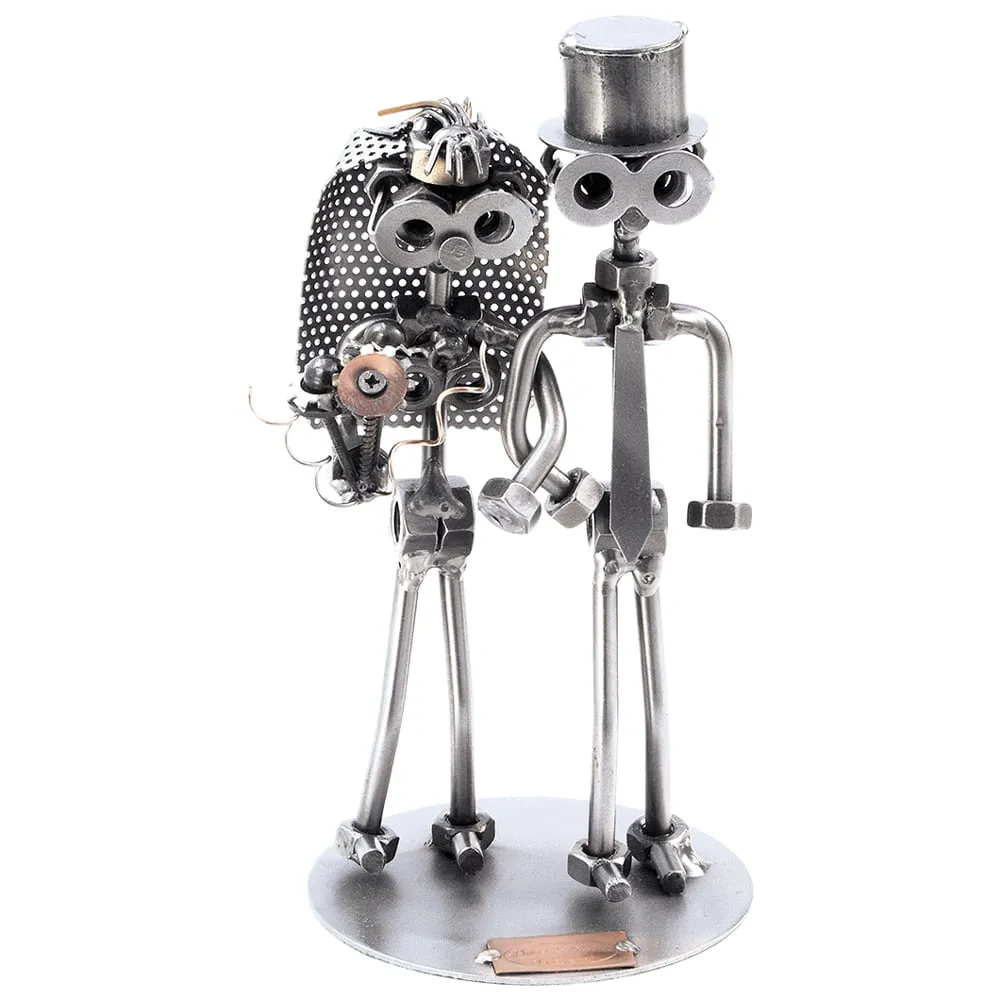 Schraubenfigur – Brautpaar mit Blumenstrauß, das Original von Hinz & Kunst