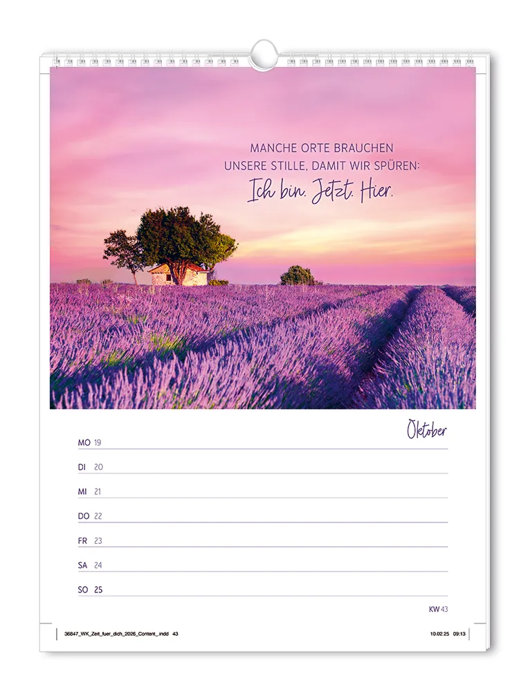 Wochenkalender "Zeit für dich" 2026 – Grafik Werkstatt