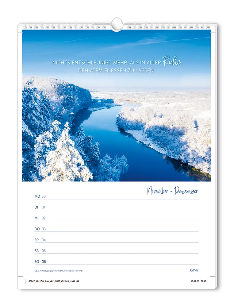 Wochenkalender "Zeit für dich" 2026 – Grafik Werkstatt