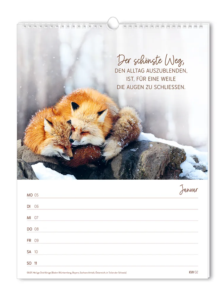 Wochenkalender "Zeit für dich" 2026 – Grafik Werkstatt