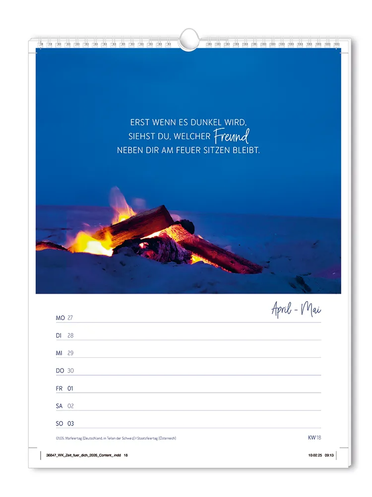 Wochenkalender "Zeit für dich" 2026 – Grafik Werkstatt