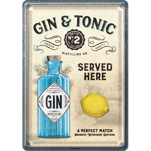 Nostalgic-Art Blechpostkarte Gin & Tonic