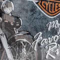 Nostalgic-Art Blechschild Harley-Davidson - Favourite Ride , 20x30 cm, Prägung im Detail