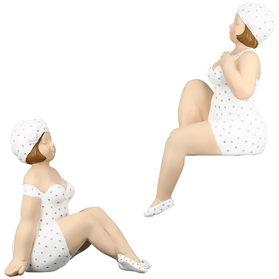 Kantensitzer-Figur Badenixe "Becky" Weiß, groß