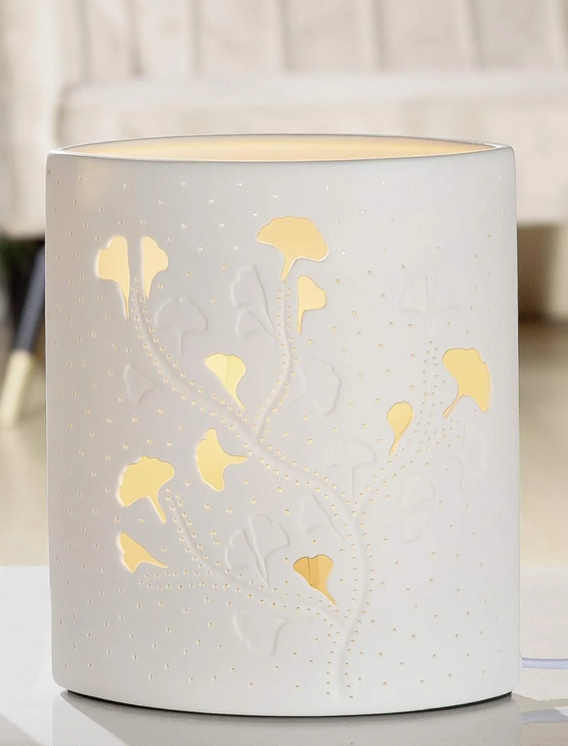 Tischleuchte "Ginkgo" aus Porzellan Mood