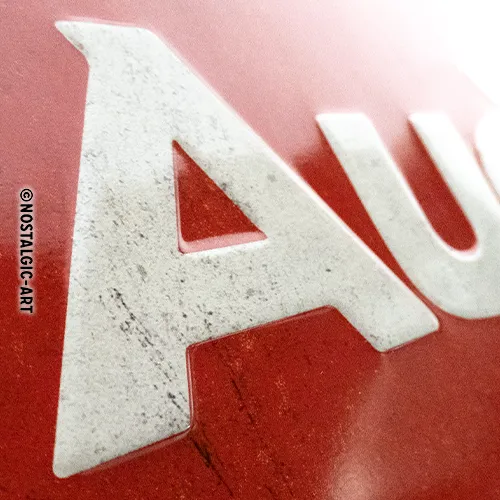 Nostalgic-Art Blechschild Audi Red Shine, 20x30 cm, Prägung im Detail