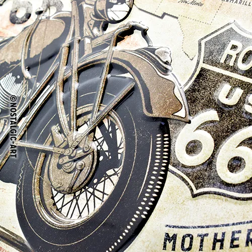 Nostalgic-Art Blechschild Route 66 Map, 20x30 cm, Prägung im Detail