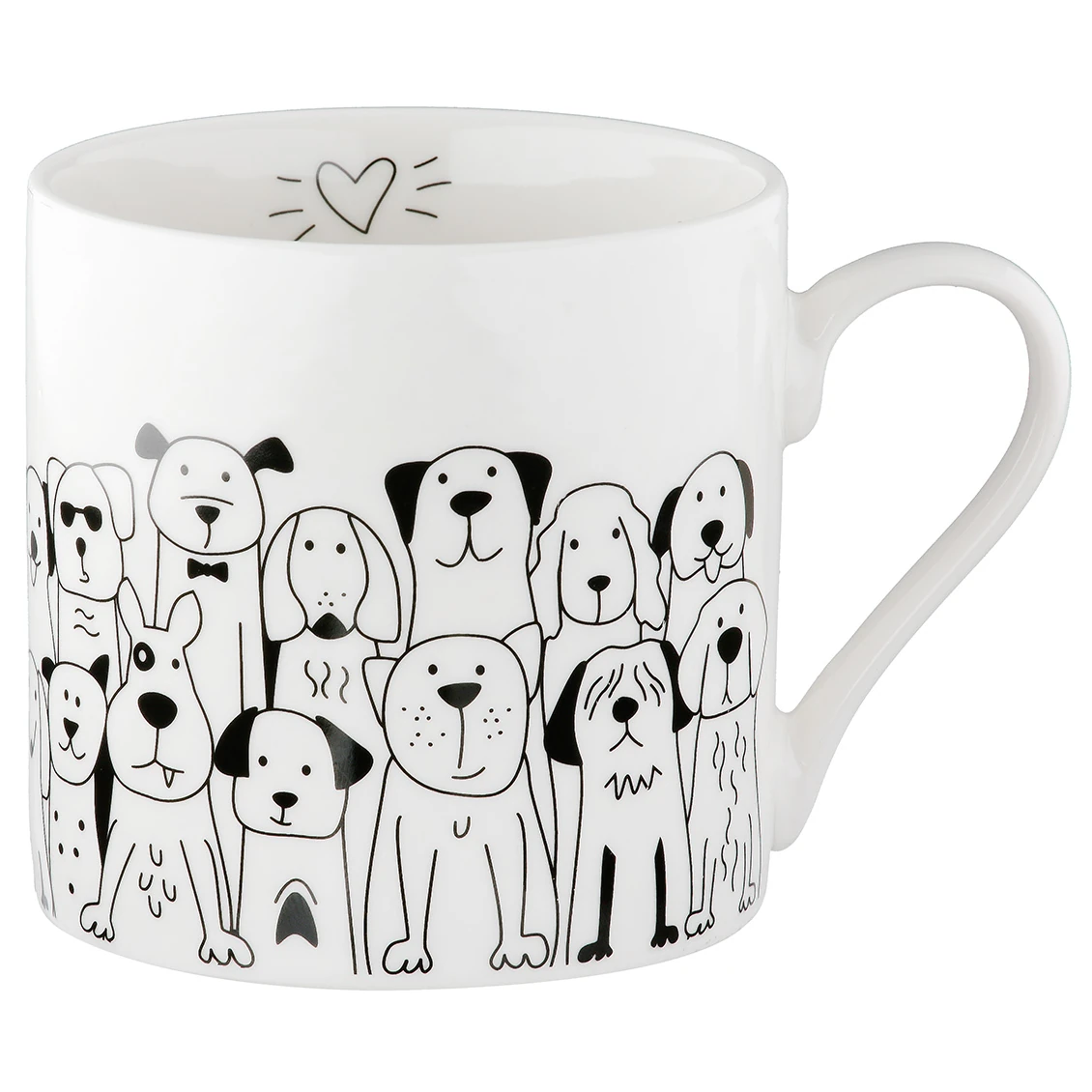 Tasse "Hundebande" aus Porzellan mit Hundmotiv