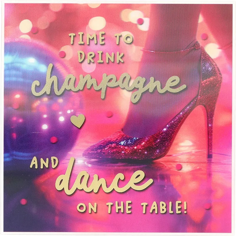 3D Musikkarte "Time to drink champagne and dance..."