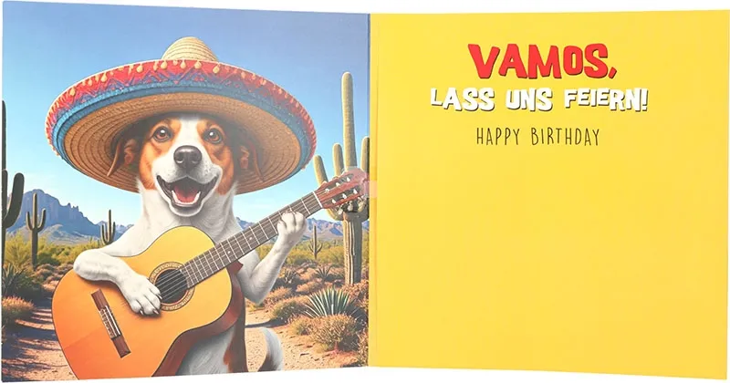 3D Musikkarte "Hola Fiesta! Heute ist dein Geburtstag"