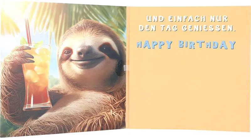 3D Musikkarte "Tagesplan! Viel trinken und wenig bewegen!"