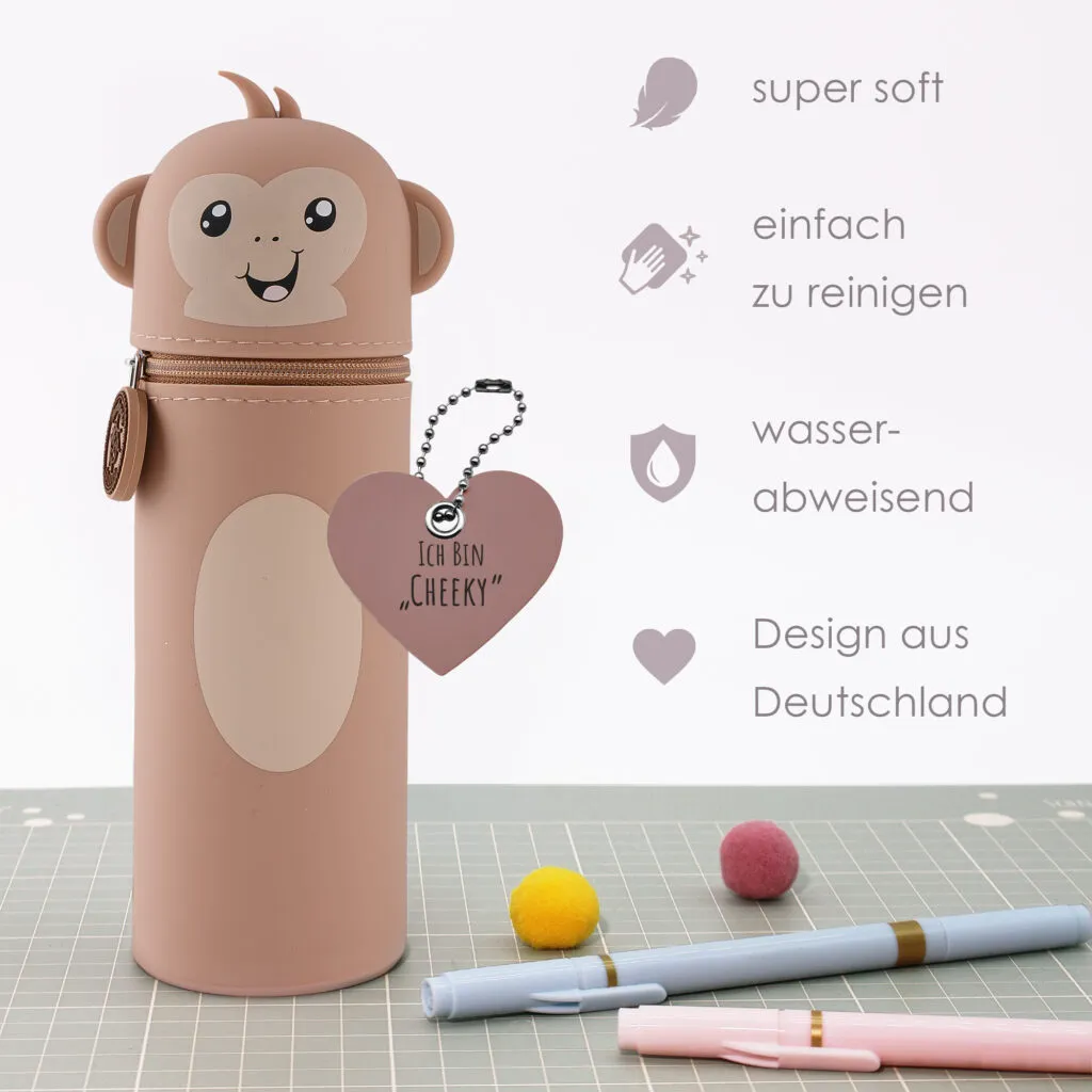 Federmäppchen aus Silikon „Affe Cheeky“