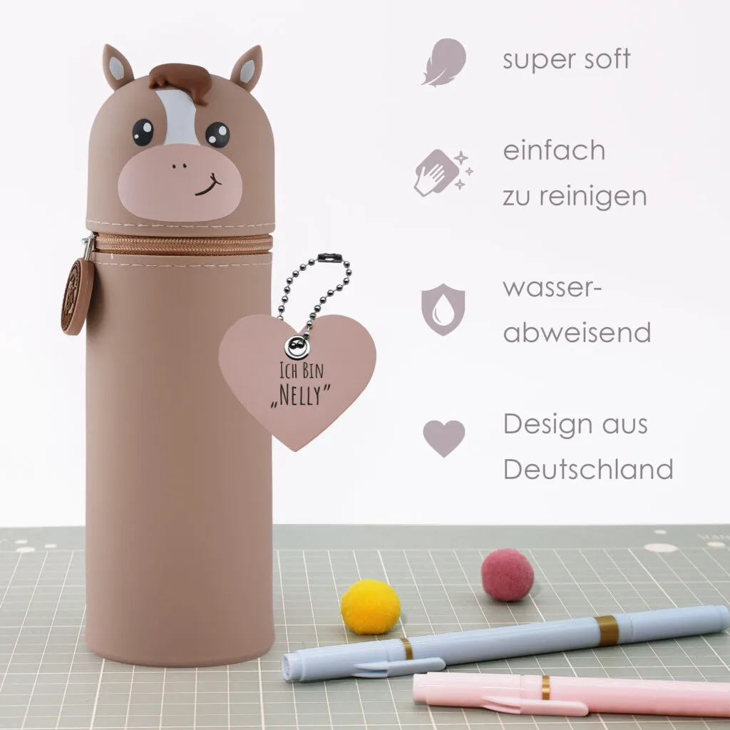 Federmäppchen aus Silikon „Pferd Nelly“