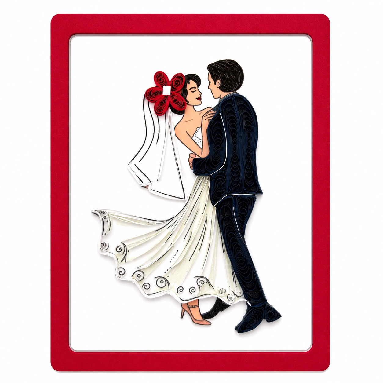 Handgefertigter Magnet „Hochzeit" von Papierfiligran